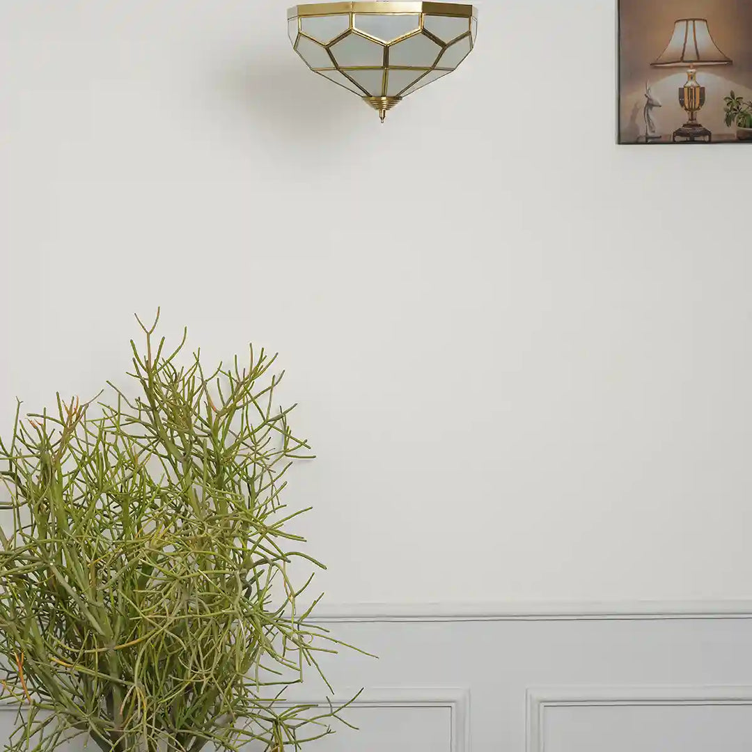 Chester Brass and Glass Ceiling Light