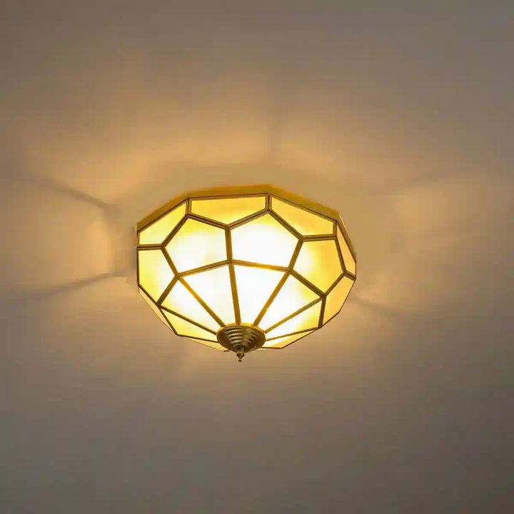 Chester Brass and Glass Ceiling Light