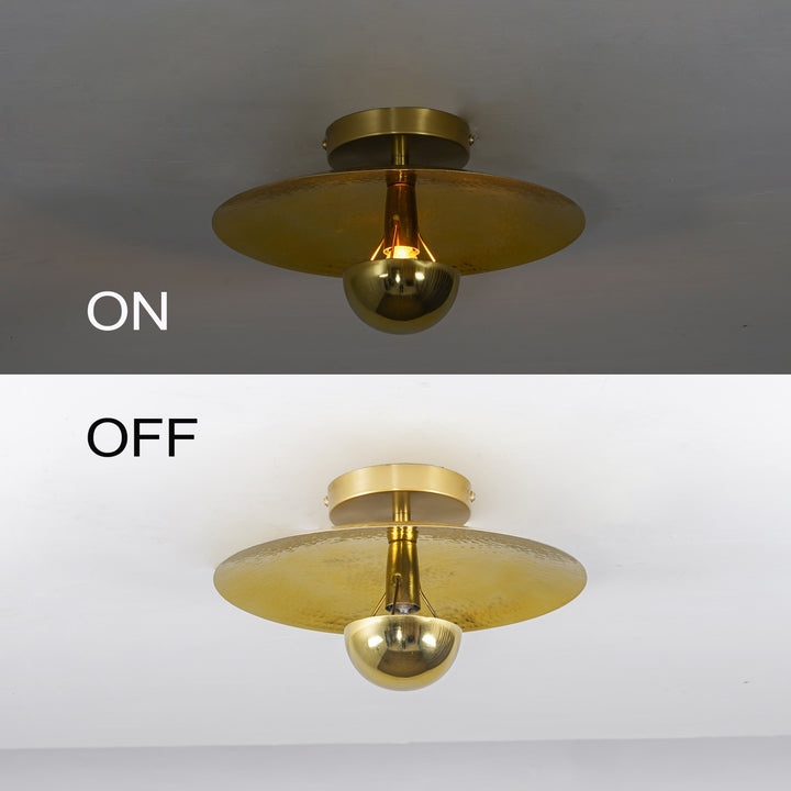 BERK Brass Finish Metal Ceiling Light