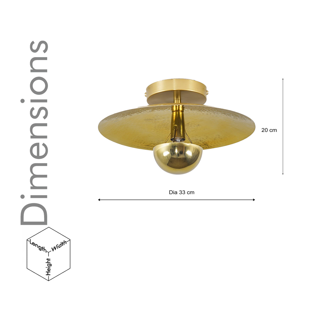BERK Brass Finish Metal Ceiling Light