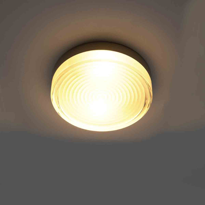 Alharo Large Round Flush Ceiling Light In Nickel Finish