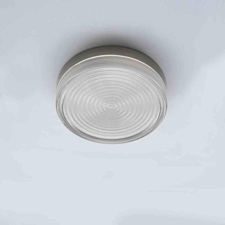 Alharo Large Round Flush Ceiling Light In Nickel Finish