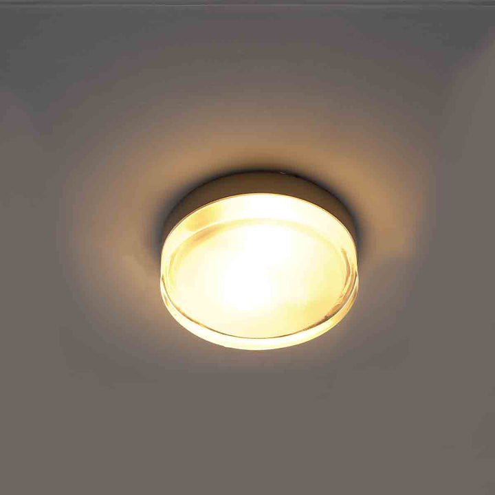 Alharo Small Round Flush Ceiling Light In Nickel Finish