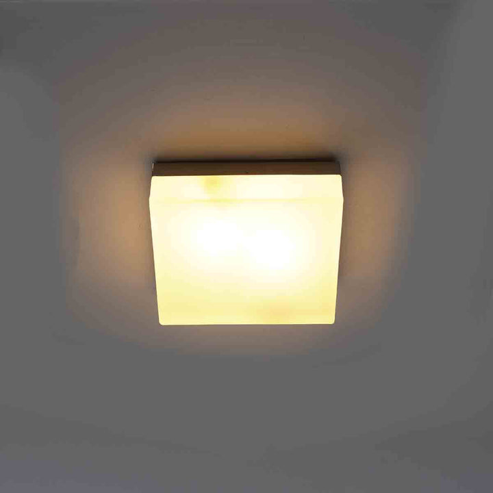 Salina Square Large Flush Ceiling Light In Grey Finish