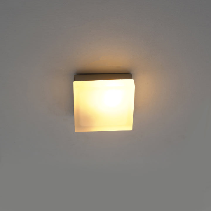 SALINA Square Small Flush Ceiling Light In Grey Finish