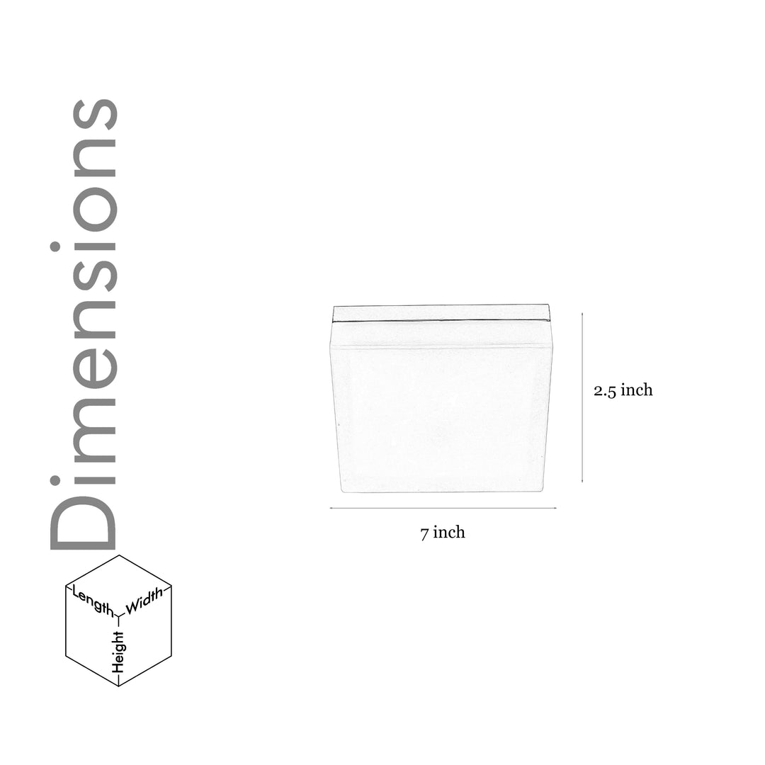 SALINA Square Small Flush Ceiling Light In Grey Finish