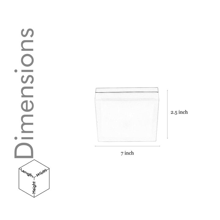 SALINA Square Small Flush Ceiling Light In Grey Finish