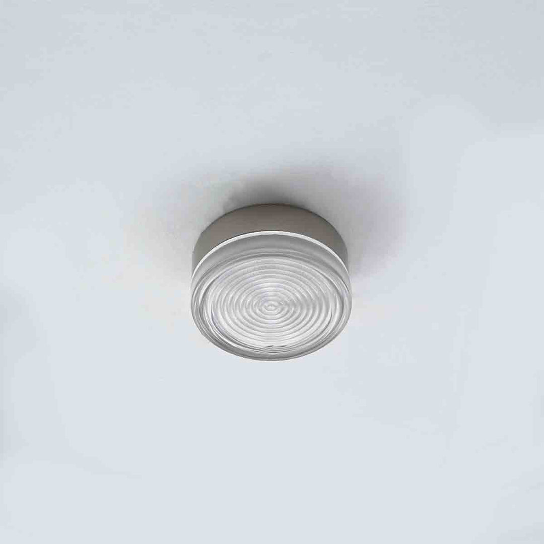 Hanna Round Flush Ceiling Light in Nickel Finish