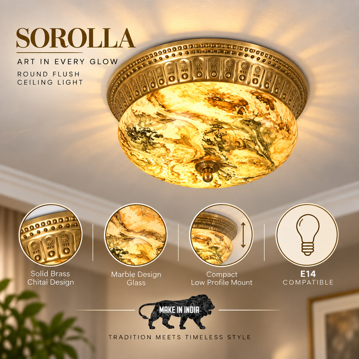 SOROLLA Round Flush Ceiling Light