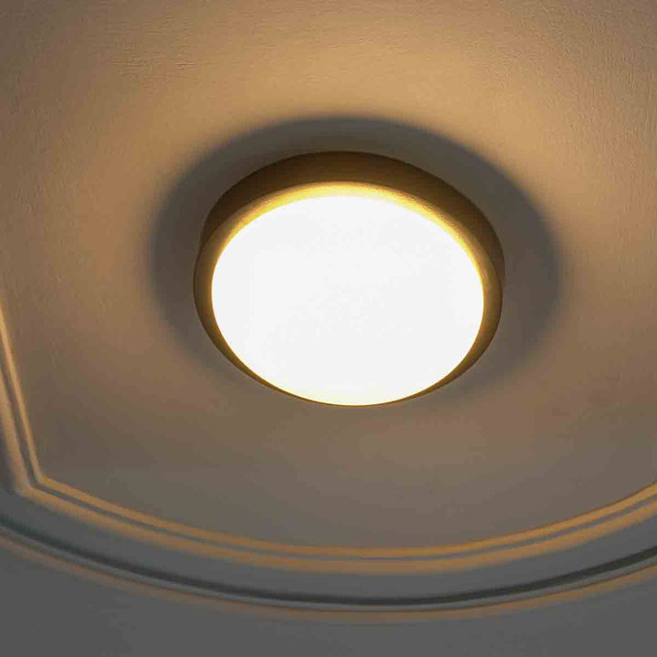 Delmar Round Flush Ceiling Light In Black Finish