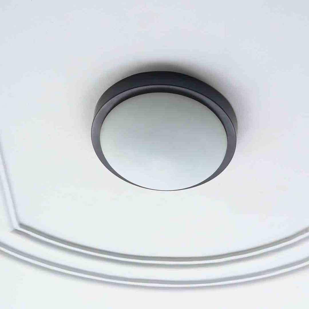 Delmar Round Flush Ceiling Light In Black Finish