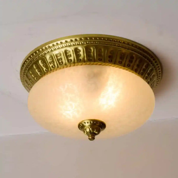 Duke 2 Light 10 Inch Brass Ceiling Light