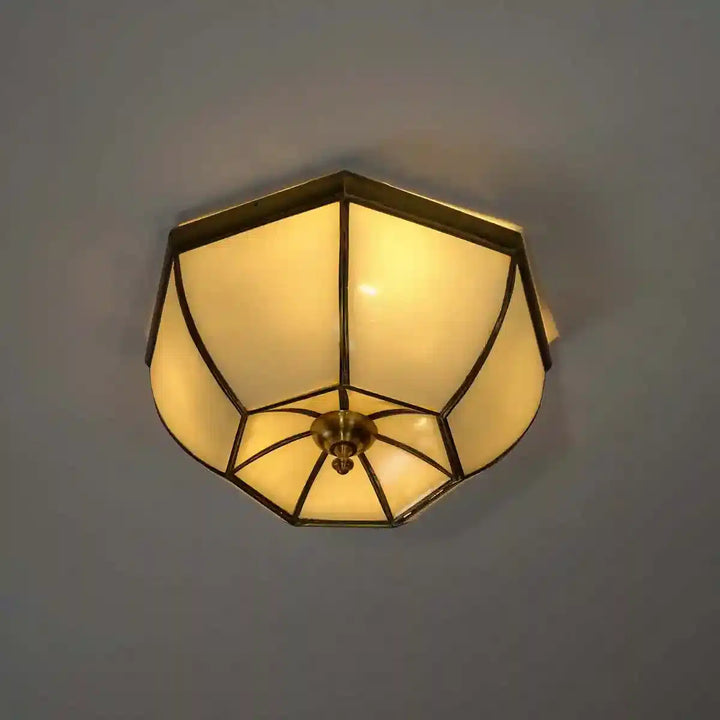 Dakota Brass and Glass Ceiling Light