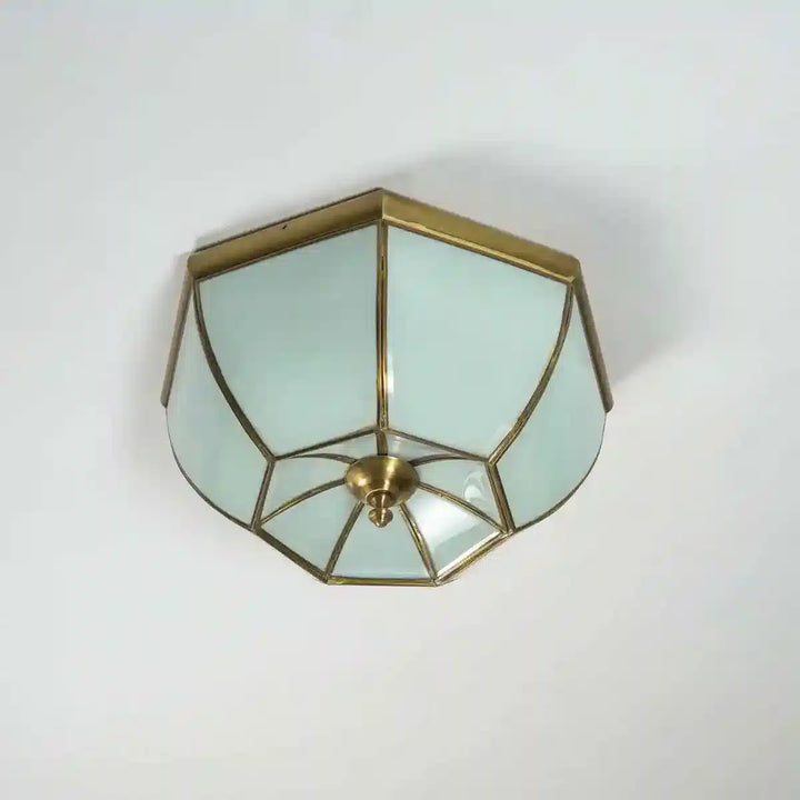 Dakota Brass and Glass Ceiling Light