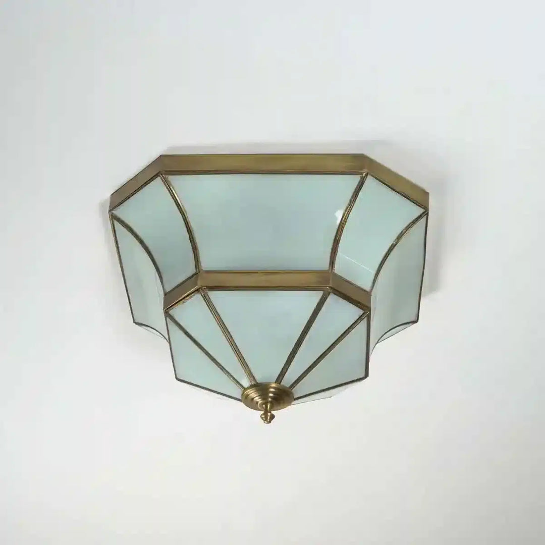 Mashiko Brass and Glass Ceiling Light