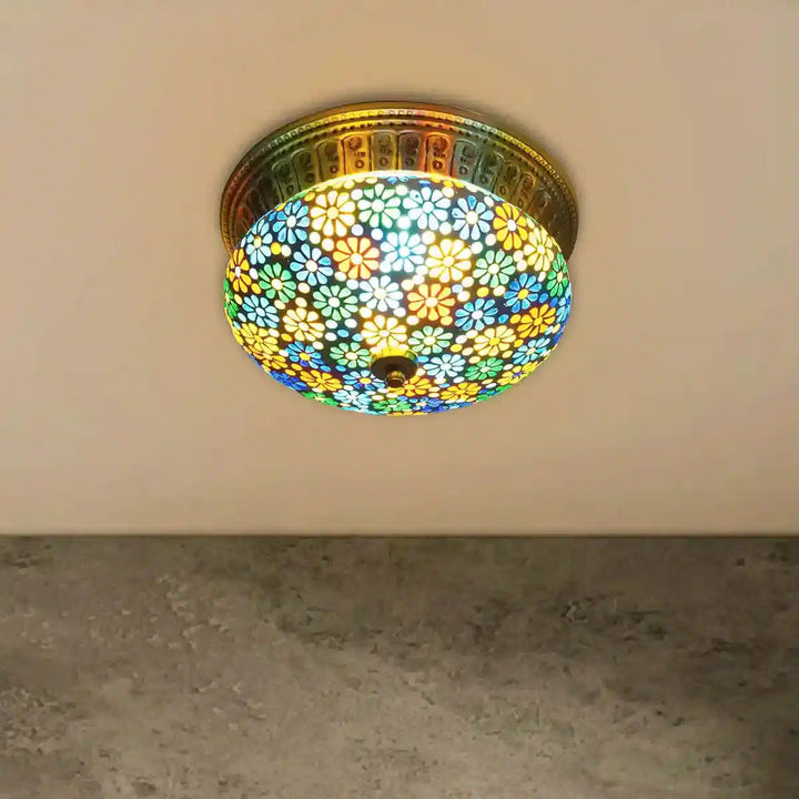 Hanna Brass and Glass Ceiling Light