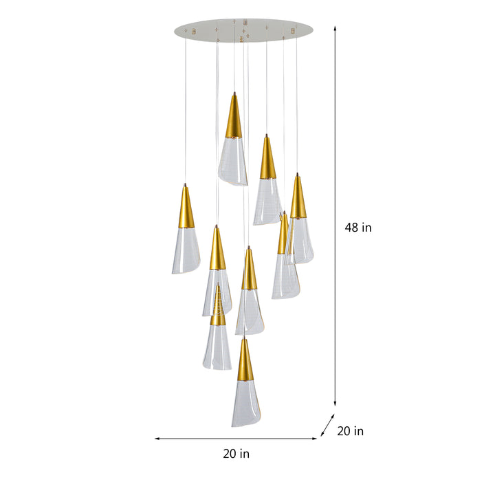 Blenheim  9 Light Acrylic LED Chandelier