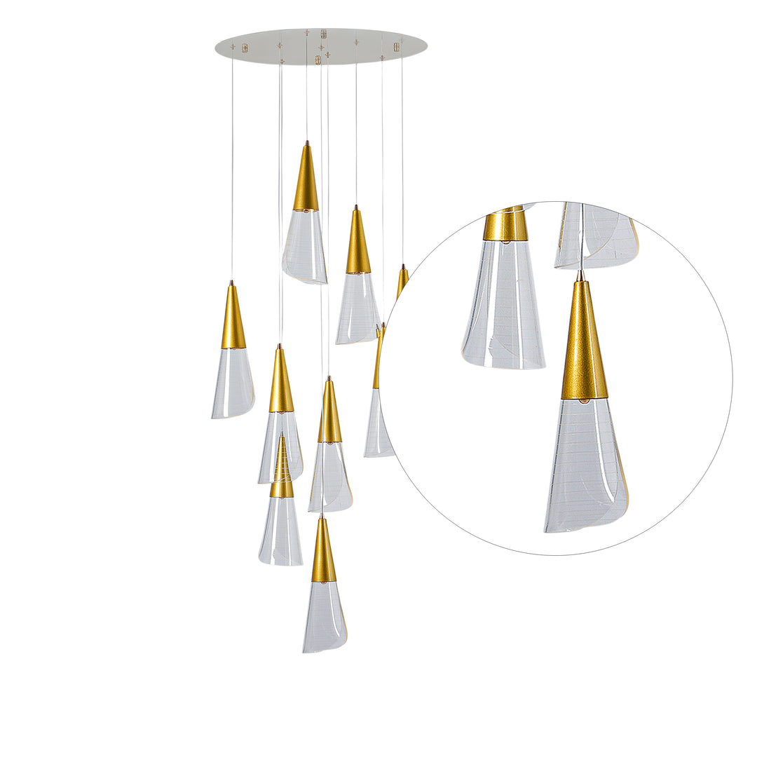 Blenheim  9 Light Acrylic LED Chandelier