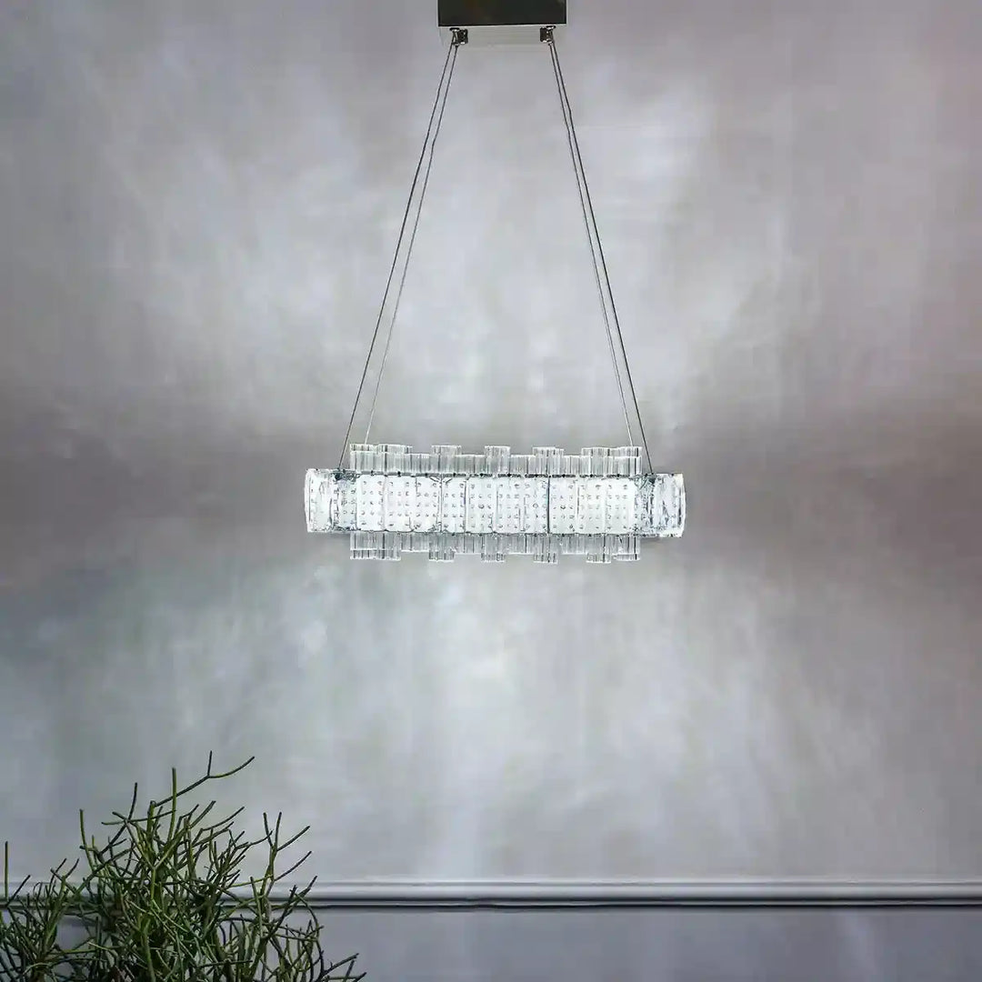 Candela Crystal Three Way Remote Lighting Chandelier