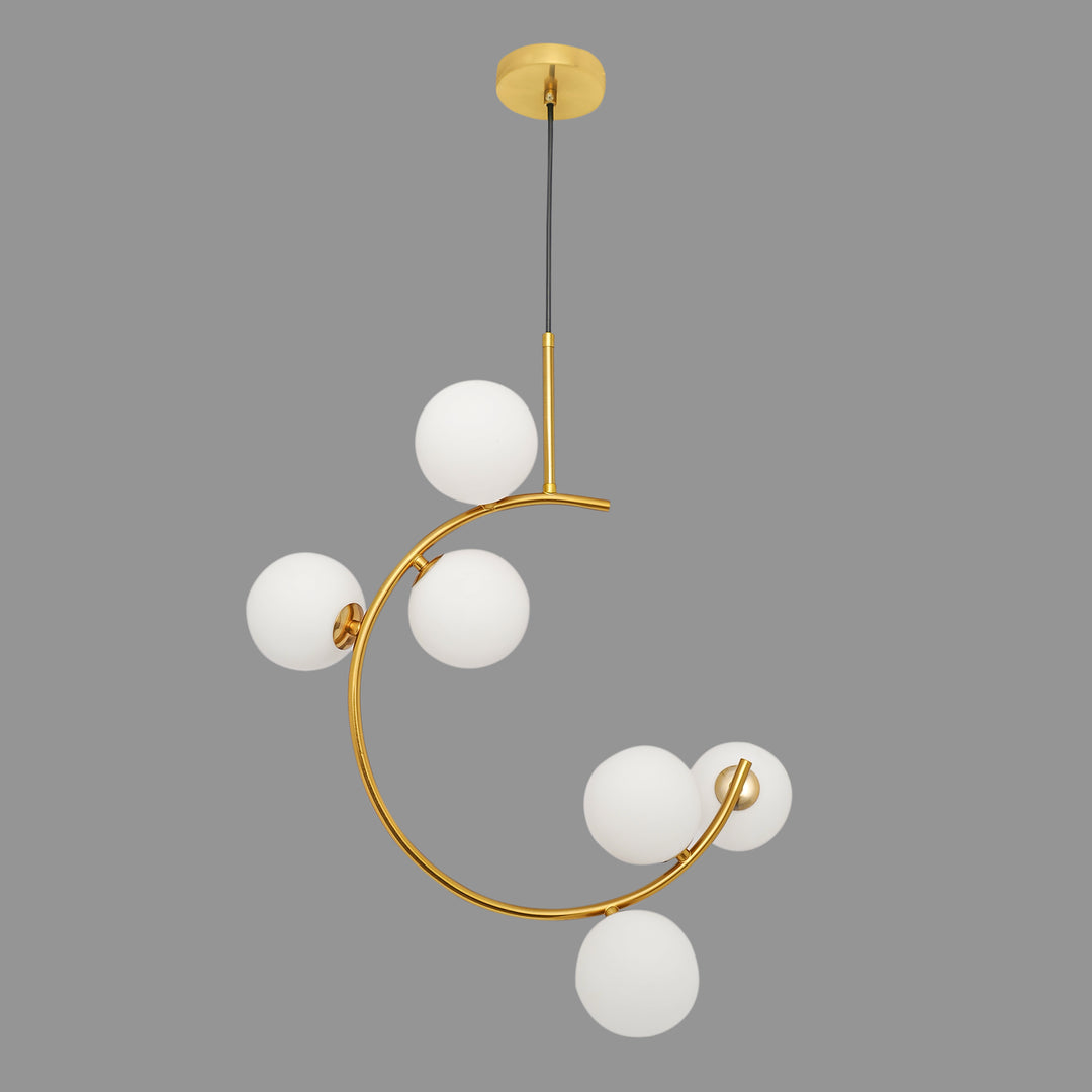 Gloster  Contemporary White Glass Premium Ball  Chandelier