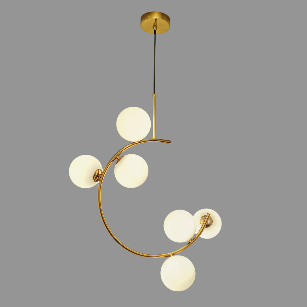 Gloster  Contemporary White Glass Premium Ball  Chandelier