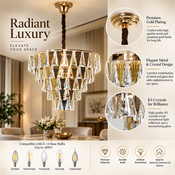 DEREK 15 Light Crystal Chandelier