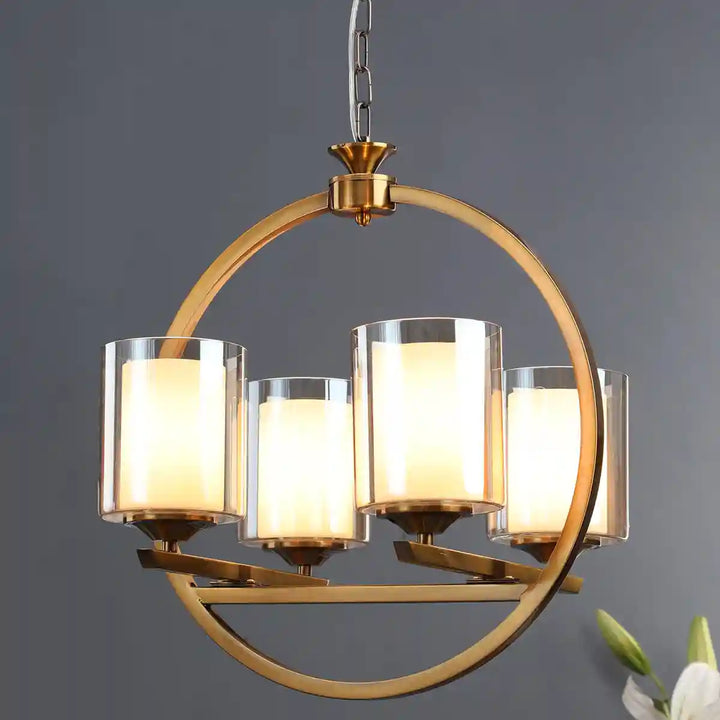 Masakee Four Light Brass Finish Contemporary Chandelier