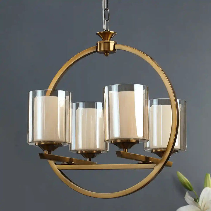 Masakee Four Light Brass Finish Contemporary Chandelier