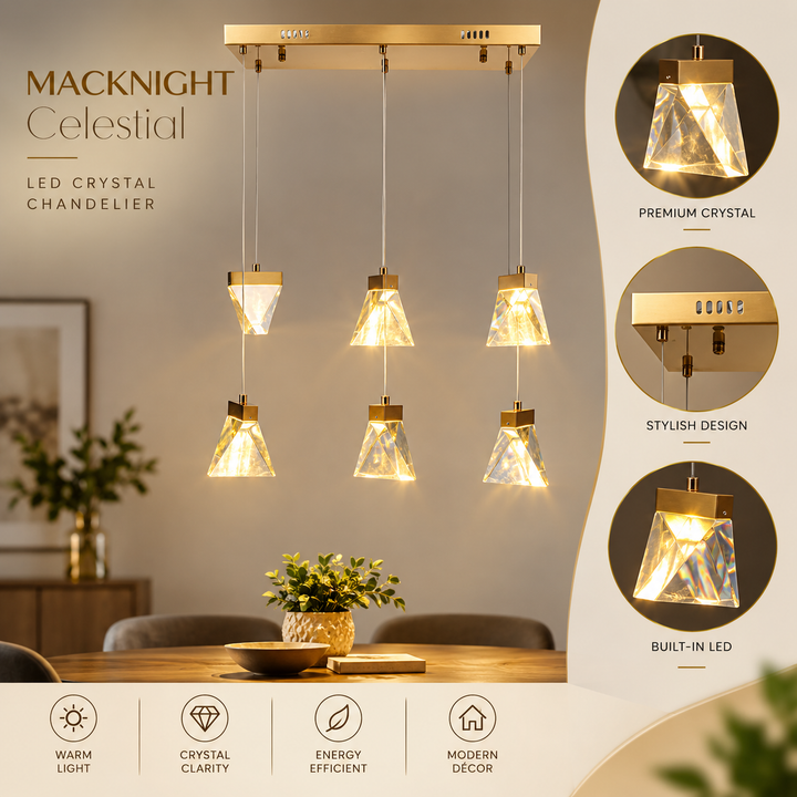 MACKNIGHT Celestial LED Crsytal Chandelier