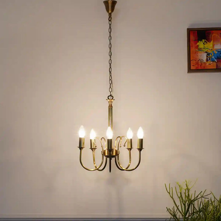 Penn 5 Light Brass Chandelier