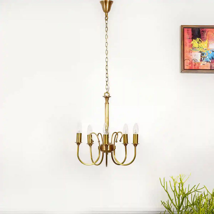 Penn 5 Light Brass Chandelier