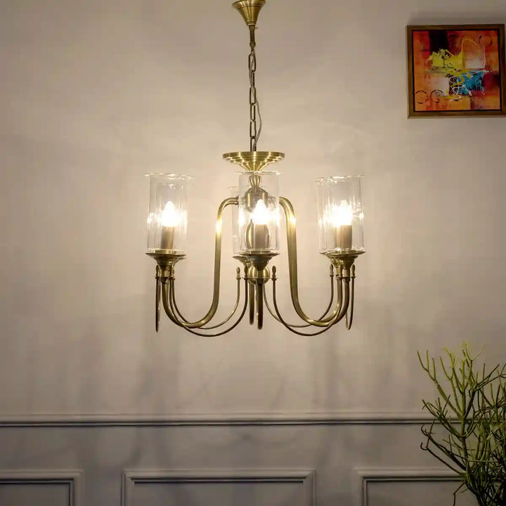 Artisan 6 Light Brass Chandelier