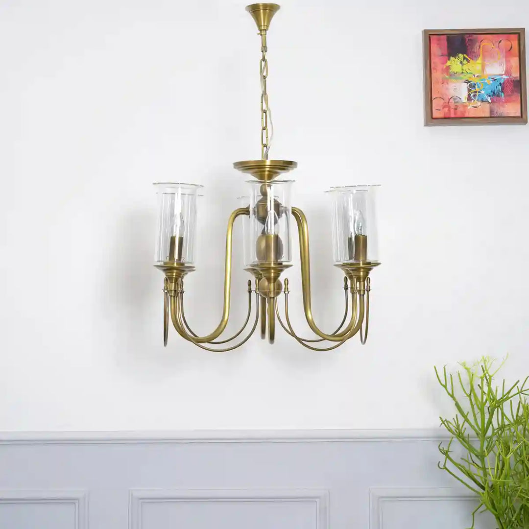 Artisan 6 Light Brass Chandelier