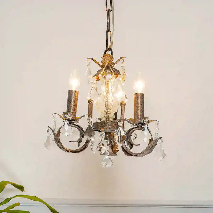 Fabia 3 Light Metal & Crystal Chandelier