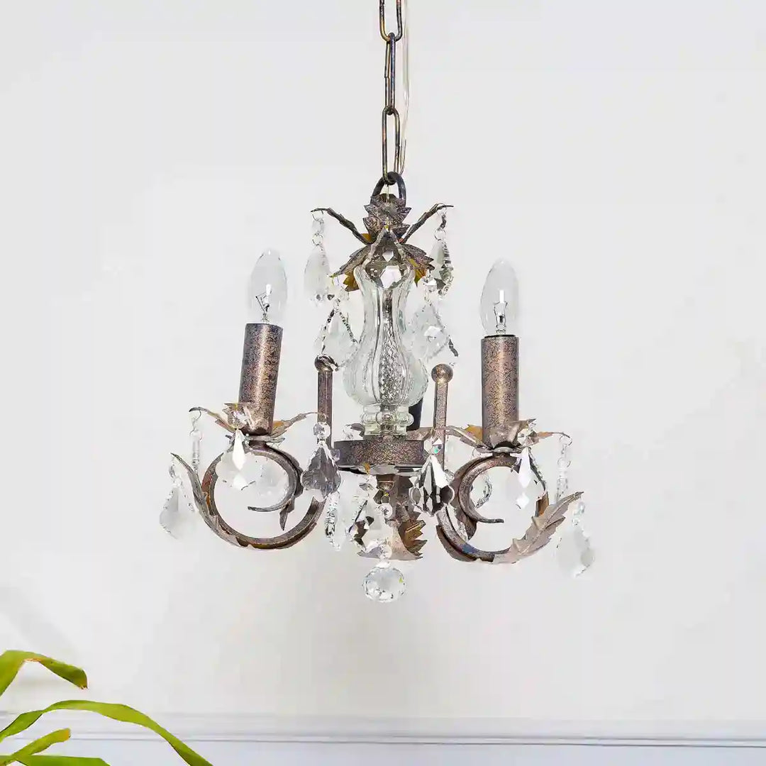 Fabia 3 Light Metal & Crystal Chandelier