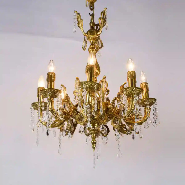 Rosalie 8 Arms Brass Antique Chandelier