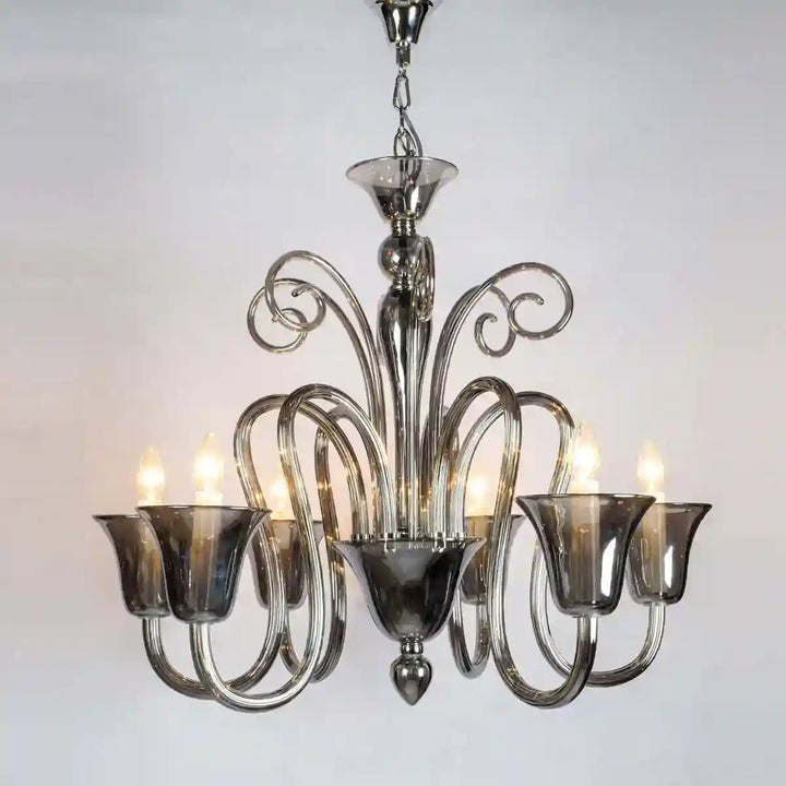 Olivia 6 Arms Glass Chandelier