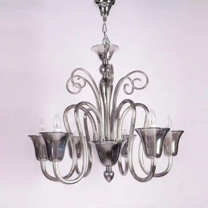 Olivia 6 Arms Glass Chandelier