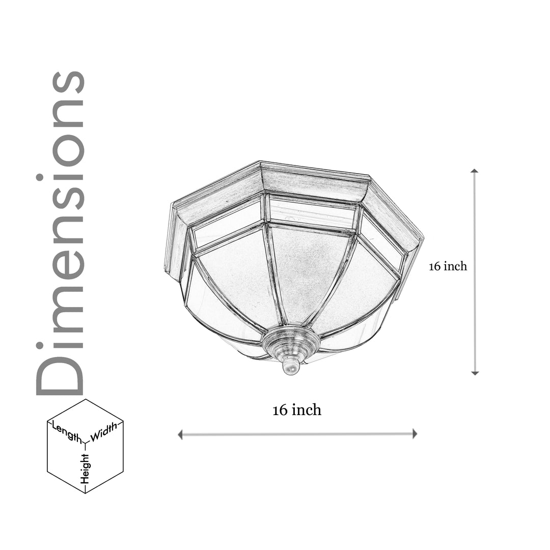 MIRAGE Frosted White & Antique Brass Flush Ceiling Light