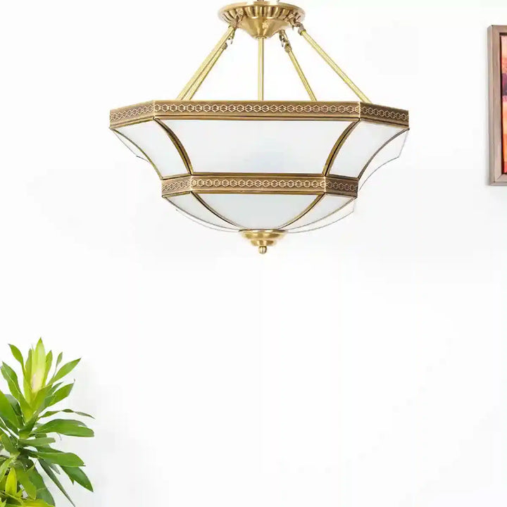 Parkstone Brass Lantern Pendant Light