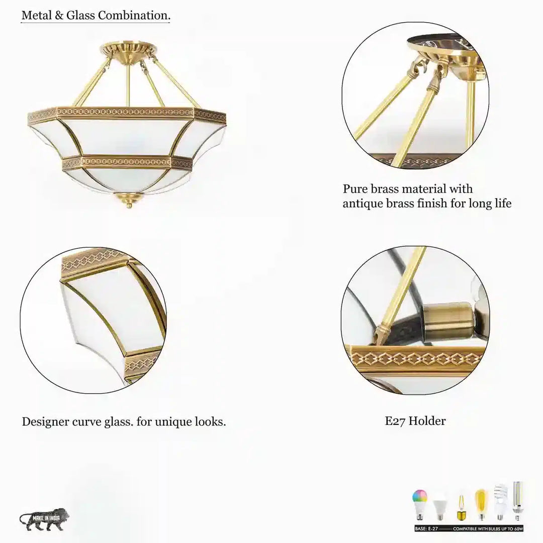 Parkstone Brass Lantern Pendant Light