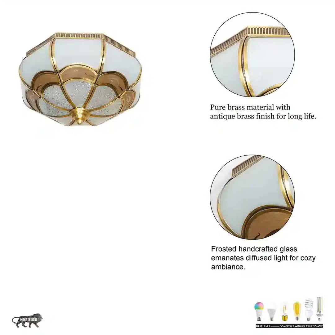 Cartwheel Chrome Finish Brass Lantern Ceiling Light