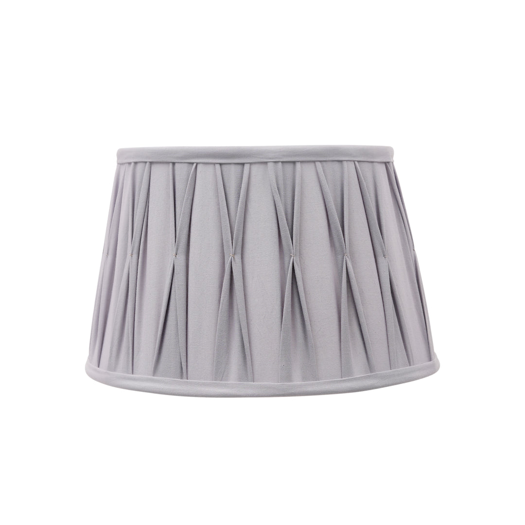 ULYANA Grey Cotton Fabric Tuck Pleated Drum Shade