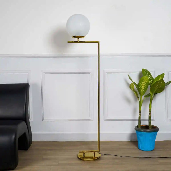 Contempo Metal Brass finish floor lamp