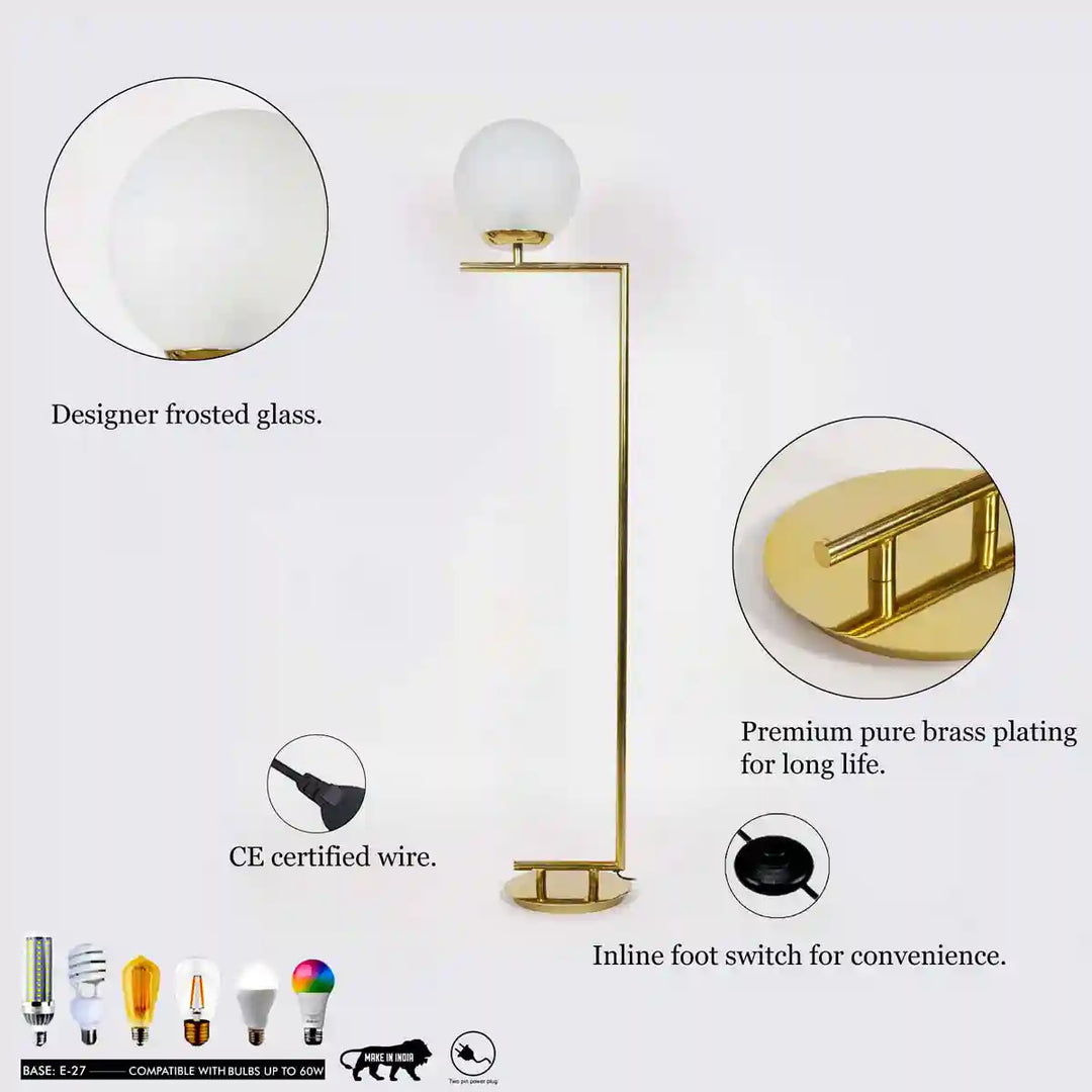 Contempo Metal Brass finish floor lamp