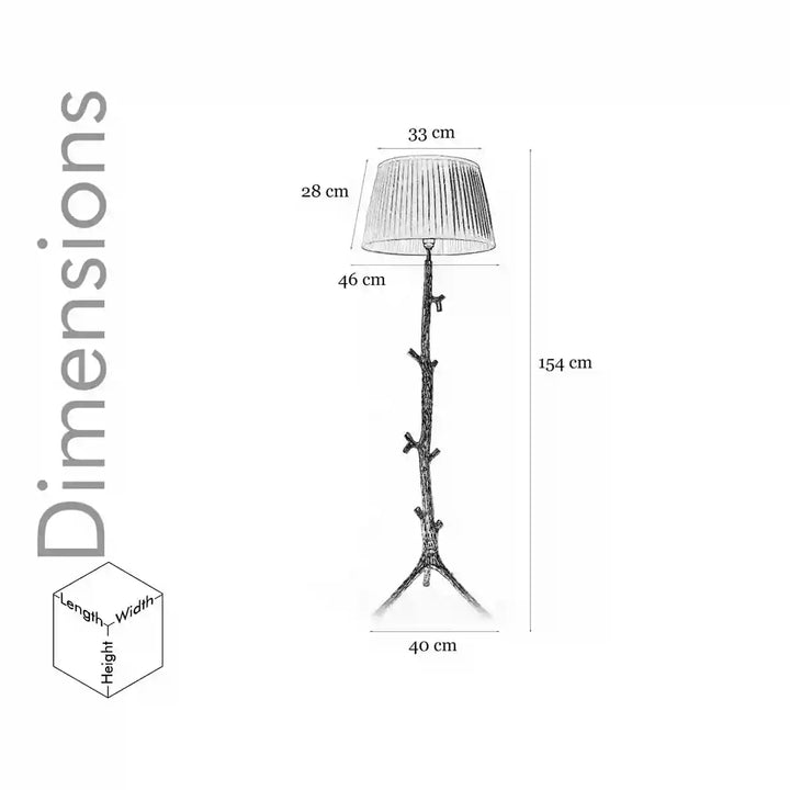 Morgan Aluminium floor lamp With Printed Cotton Shade