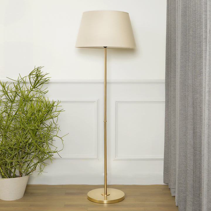 MASERLO Metal Single Light Floor Lamp With Cotton Shade