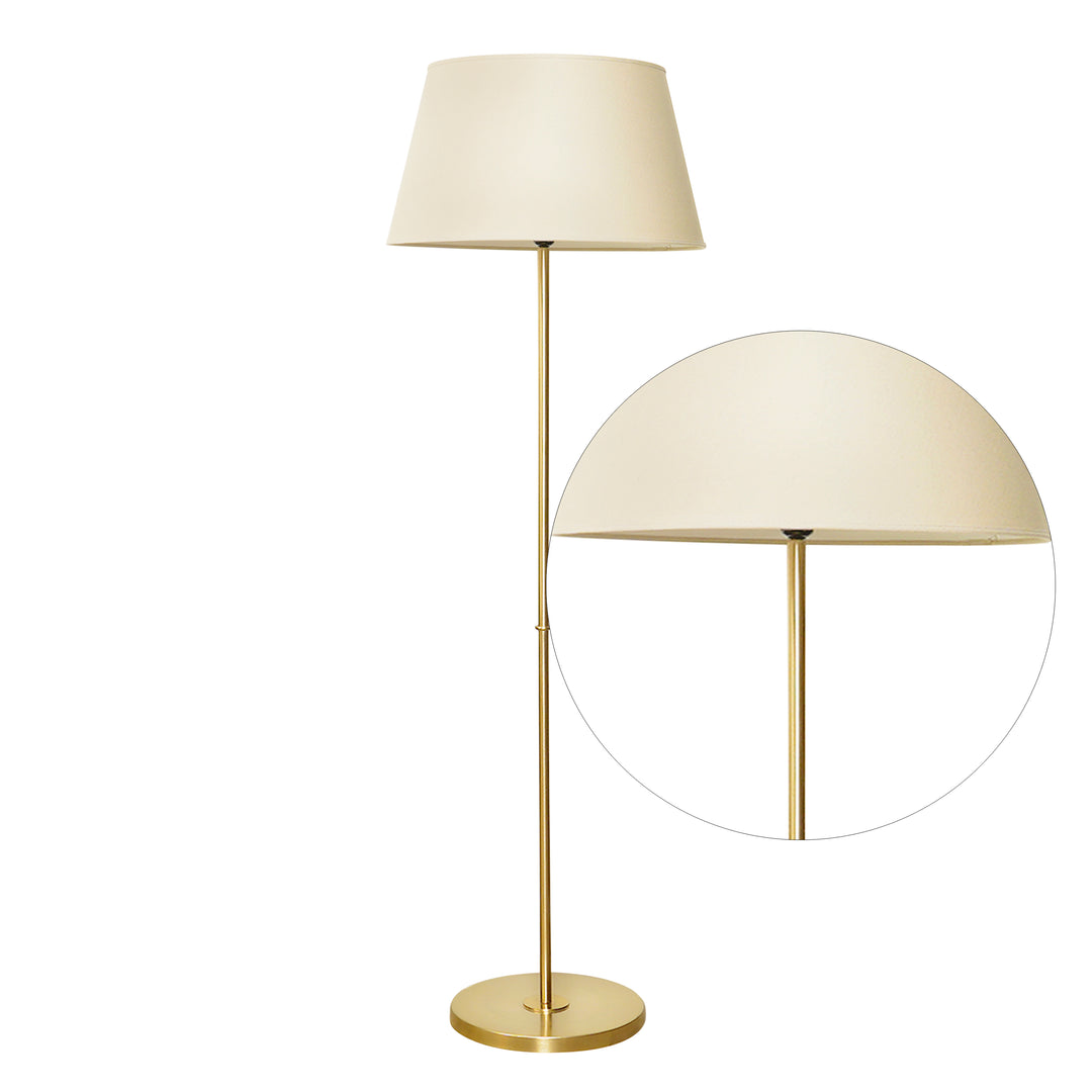 MASERLO Metal Single Light Floor Lamp With Cotton Shade