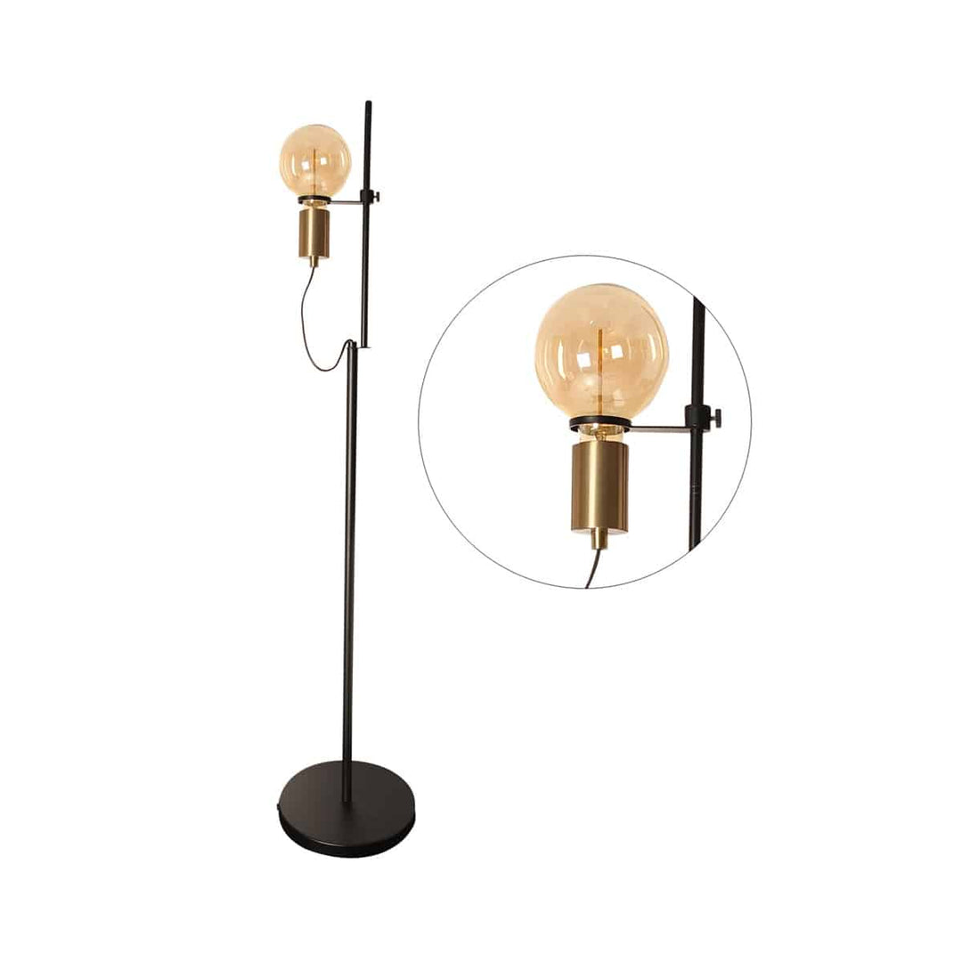 Malcolm Adjustable Matte Black Floor Lamp