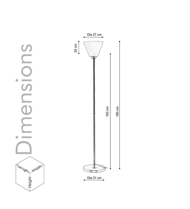 RISE Single Light uplighter Floor Lamp In Brass Finish